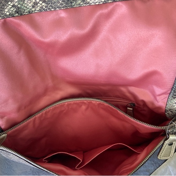 NWOT Coach Limited Edition Metallic Snakeskin Clutch - Picture 6 of 10